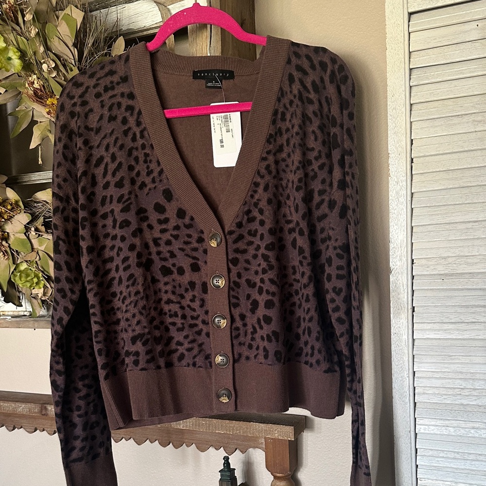 Sanctuary Brown Leopard Cardigan